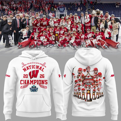 Limited Edition Wisconsin Badgers 2026 Women’s Hockey National Champions🏆 Hoodie