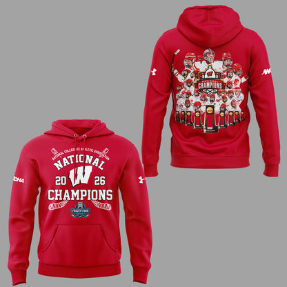 Limited Edition Wisconsin Badgers 2026 Women’s Hockey National Champions🏆 Hoodie