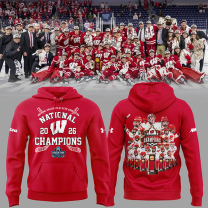 Limited Edition Wisconsin Badgers 2026 Women’s Hockey National Champions🏆 Hoodie