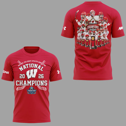 Limited Edition Wisconsin Badgers 2026 Women’s Hockey National Champions🏆 Shirt