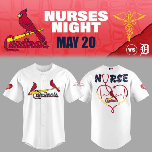 St. Louis Cardinals Baseball White Jersey For Nurses Night 2025 Season