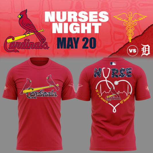St. Louis Cardinals Baseball Red T-Shirt For Nurses Night 2025 Season