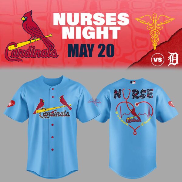 St. Louis Cardinals Baseball Light Blue Jersey For Nurses Night 2025 Season