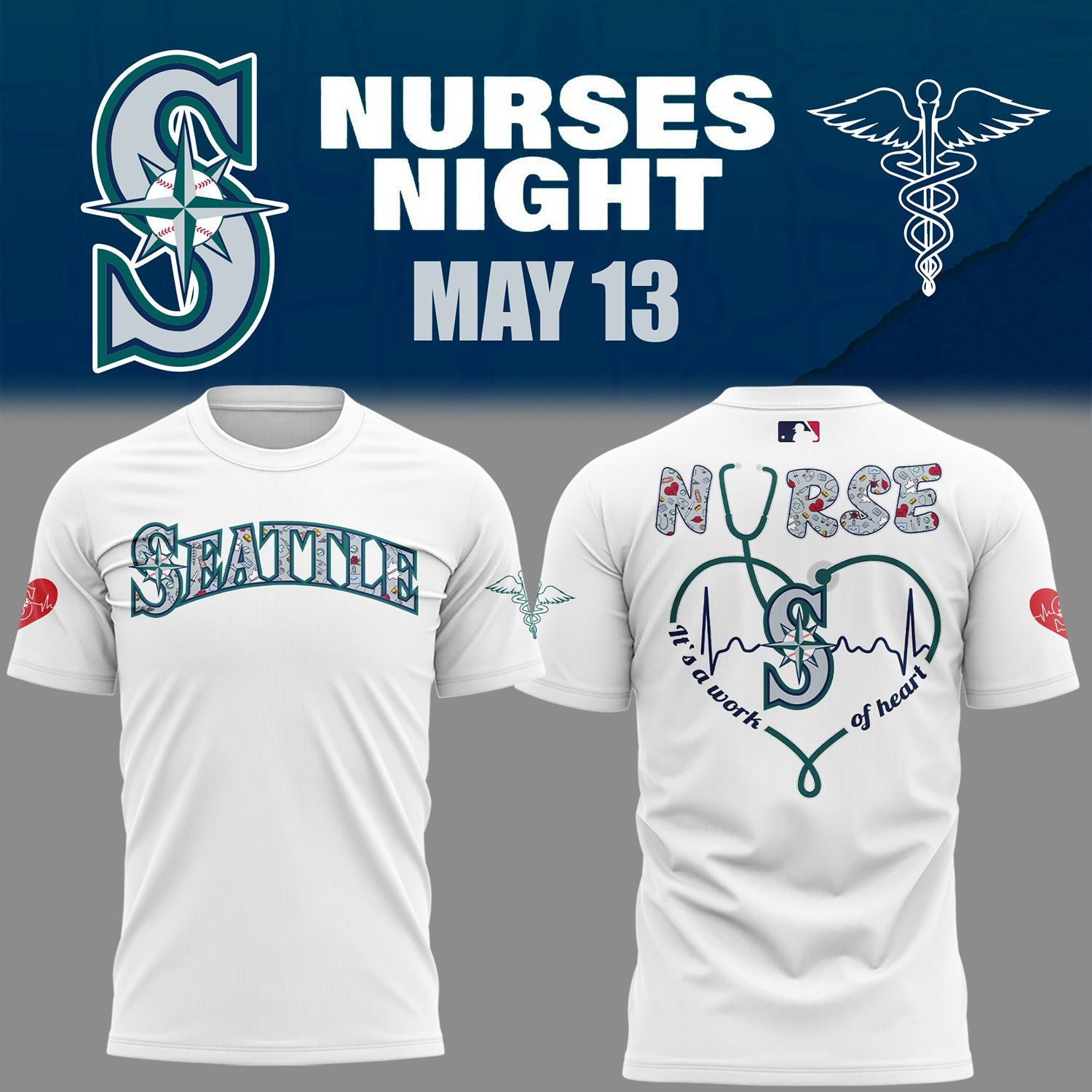 Seattle Mariners Baseball White T-Shirt
