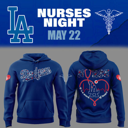 Los Angeles Dodgers Baseball Royal Blue Hoodie For Nurses Night 2025 Season