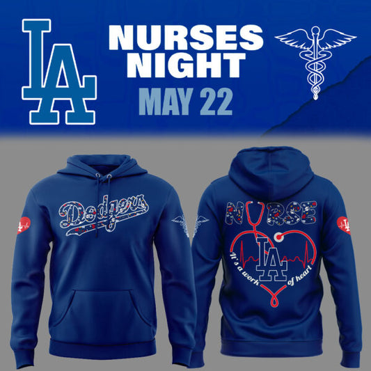 Los Angeles Dodgers Baseball Royal Blue Hoodie For Nurses Night 2025 Season