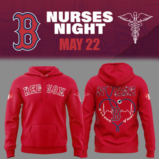 Boston Red Sox Baseball Red Hoodie For Nurses Night 2025 Season