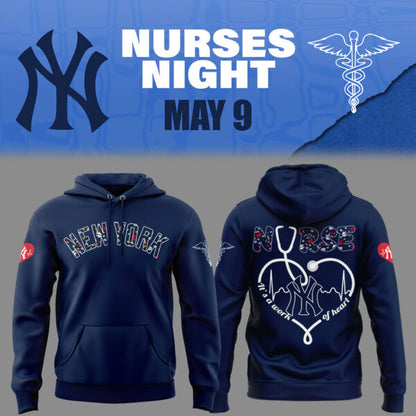 New York Yankees Baseball Royal Blue Hoodie For Nurses Night 2025 Season