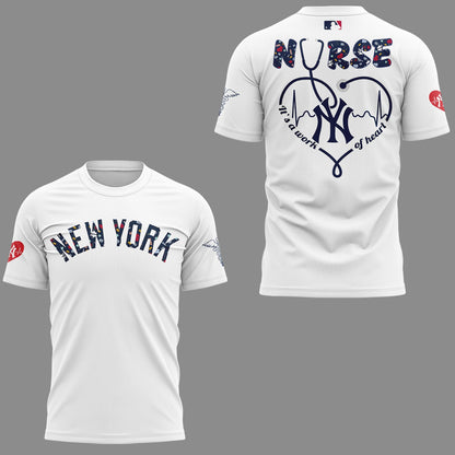 New York Yankees Baseball White T-Shirt