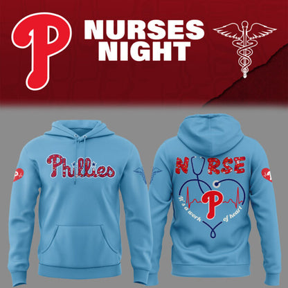 Philadelphia Phillies Baseball Blue Hoodie For Nurses Night 2025 Season