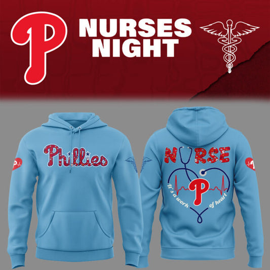 Philadelphia Phillies Baseball Blue Hoodie For Nurses Night 2025 Season