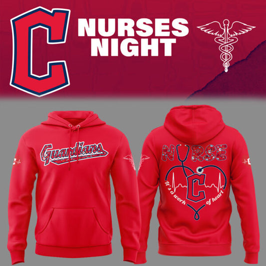 Cleveland Guardians Baseball Red Hoodie For Nurses Night 2025 Season