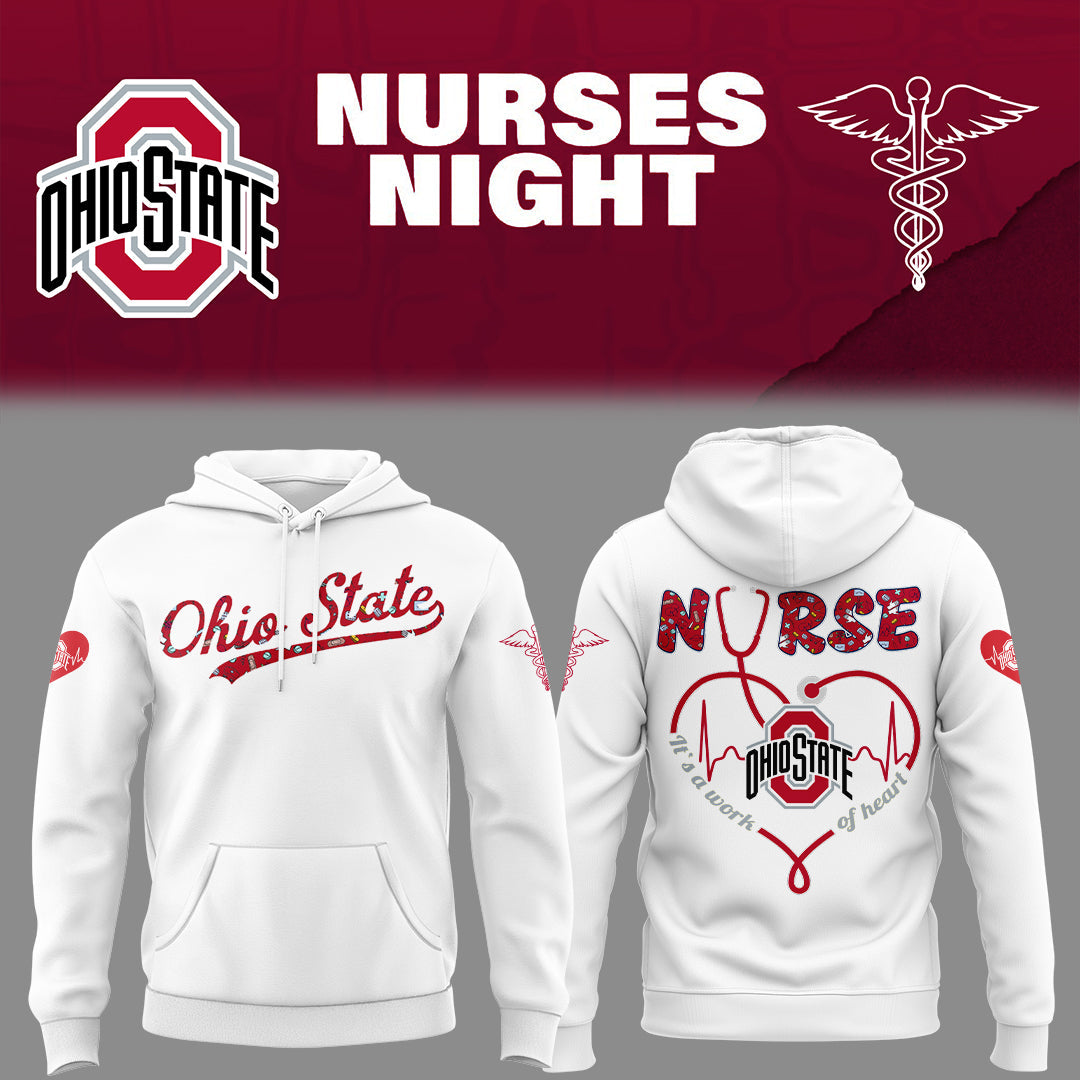 Ohio State Buckeyes White Hoodie For Nurses Night 2025 Season