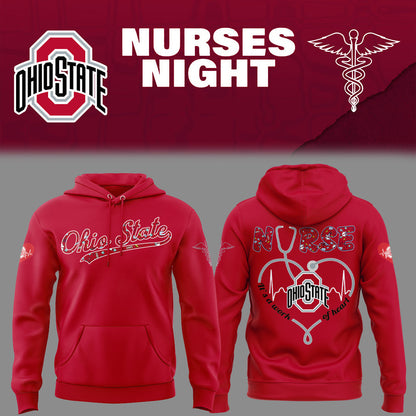 Ohio State Buckeyes Red Hoodie For Nurses Night 2025 Season