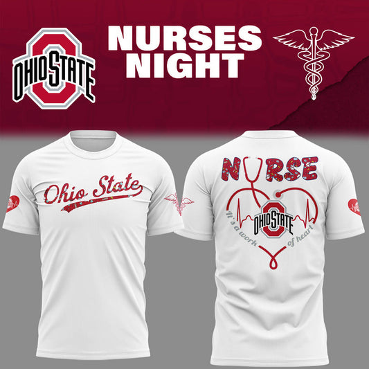 Ohio State Buckeyes White T-Shirt For Nurses Night 2025