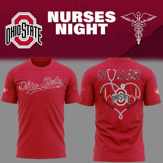 Ohio State Buckeyes Red T-Shirt For Nurses Night 2025