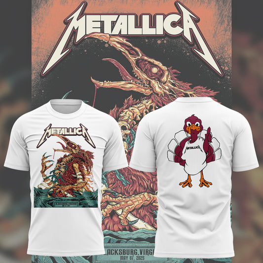 Virginia TechMusic Concert White T-Shirt - Exit Light Enter Night Shirt