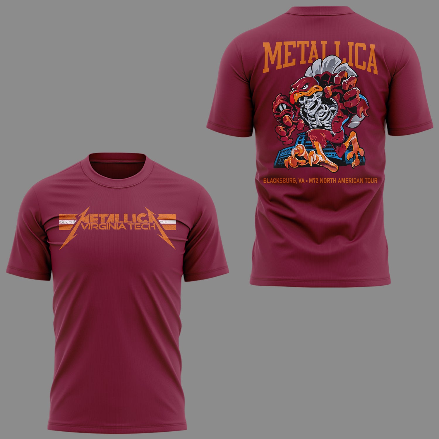 Virginia Tech Music Concert Maroon T-Shirt - Exit Light Enter Night Shirt