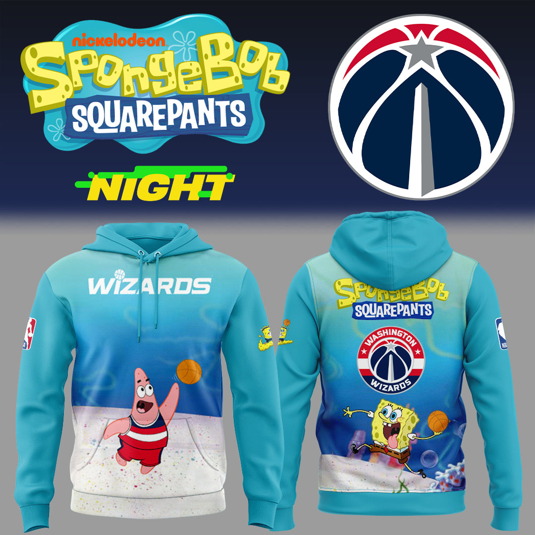 Washington Wizards Merch - SpongeBob SquarePants Hoodie - City In Bloom Collecions