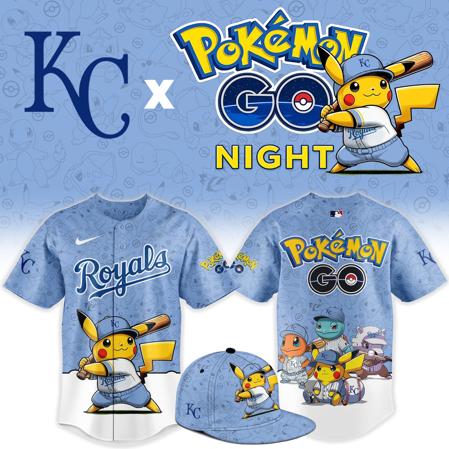 Kansas City Royals Pokemon GO Night Limited Baseball Jersey