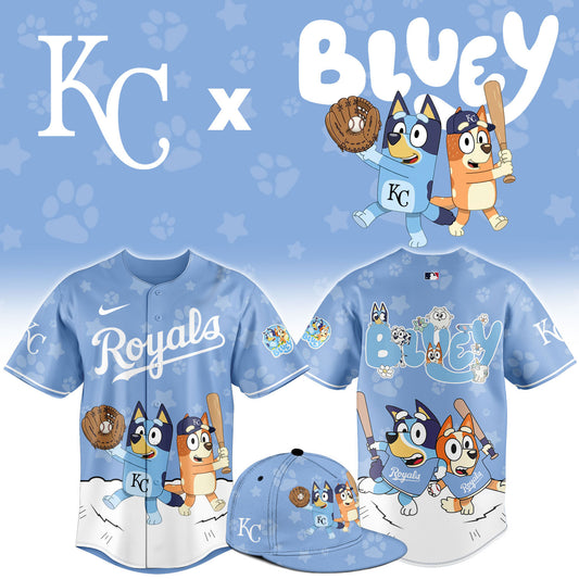 Kansas City Royals Bluey Night Game Limited Baseball Jersey