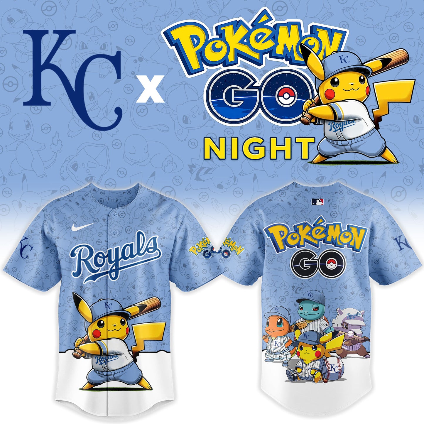 Kansas City Royals Pokemon GO Night Limited Baseball Jersey