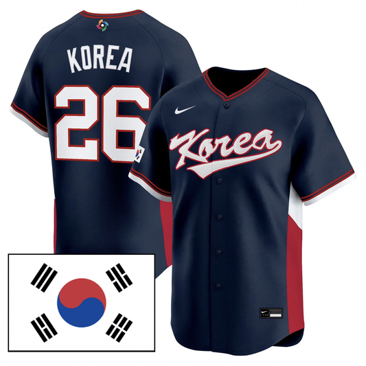 Navy Korea Baseball 2026 World Baseball Classic Limited Edition Baseball Jersey