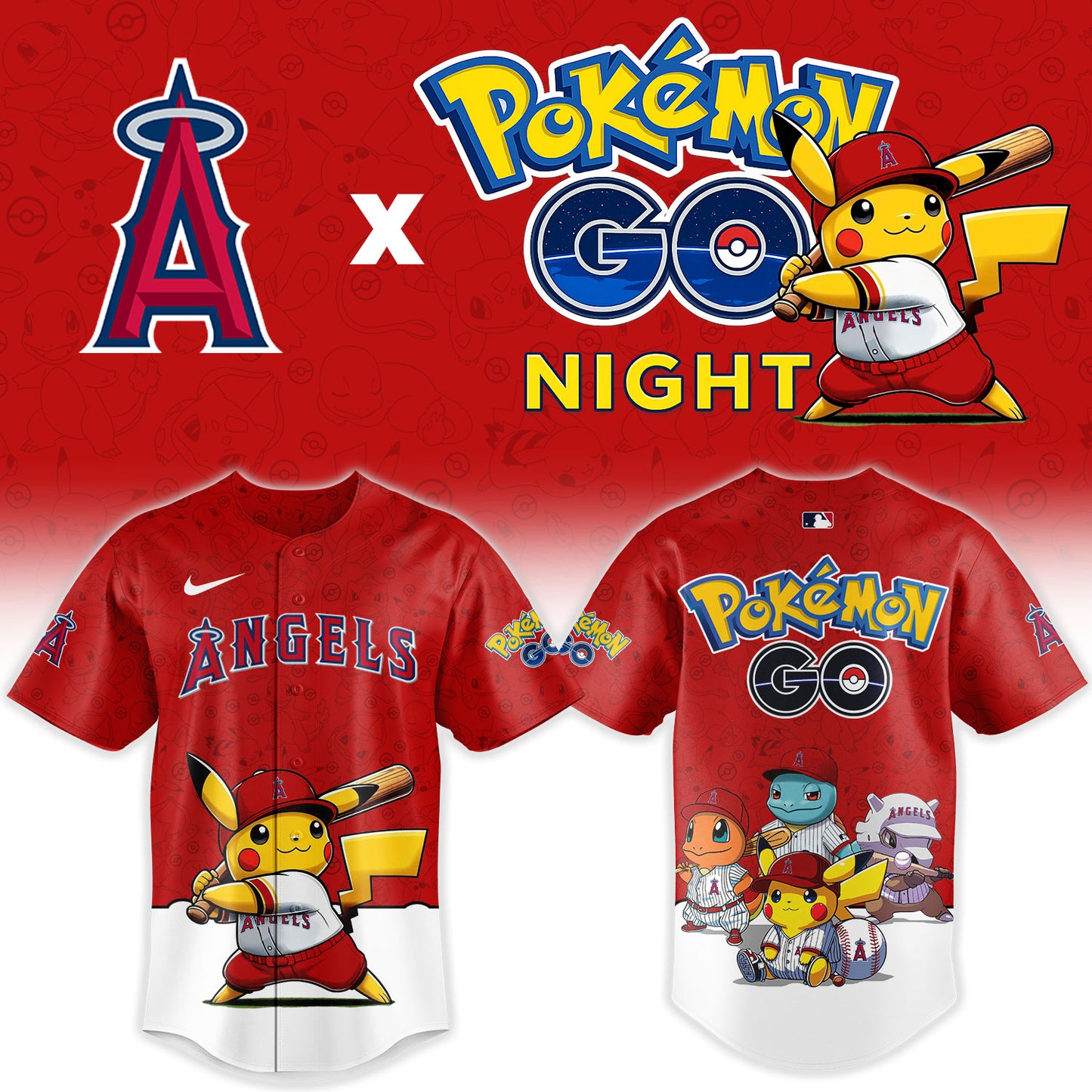 Los Angeles Angels Pokemon GO Night Limited Baseball Jersey