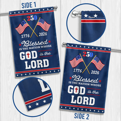 Patriotic 250 Years of America Blessed Nation 1776 2026 Flag
