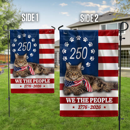 250 Years Maine Coon Cat American Flag, Patriotic Cat 1776 2026 Flag