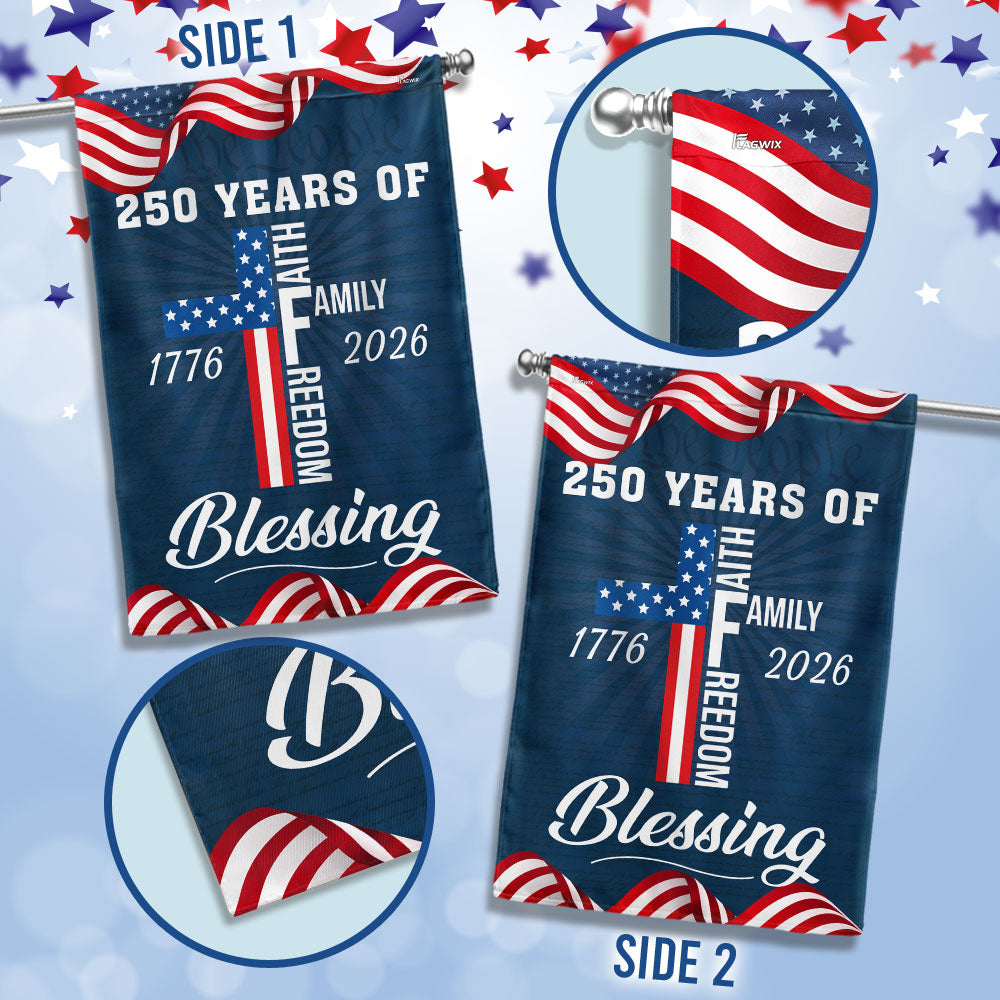 American Patriotic 1776 2026 Flag, 250 Years of Blessing Faith Flag