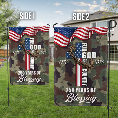 For God Country 250 Years of Blessing Flag, Patriotic 1776 2026 USA Flag