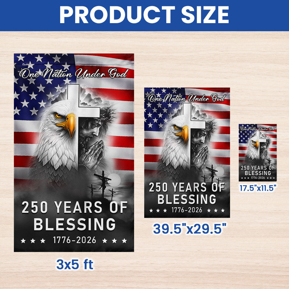 250 Years of Blessing Nation Under God, 1776 2026 American Outdoor Flag