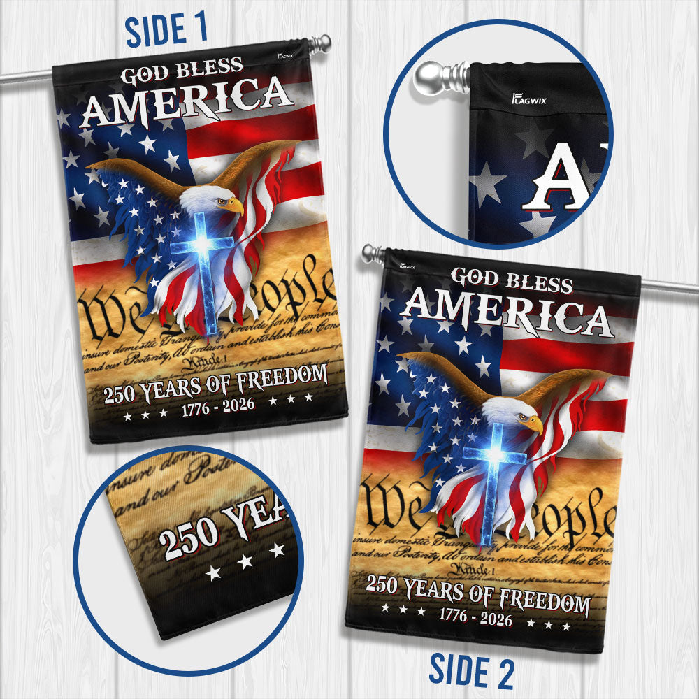 Patriotic God Bless America Flag, 250 Years of Freedom We The People Flag