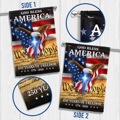 Patriotic God Bless America Flag, 250 Years of Freedom We The People Flag