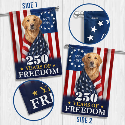 Flagwix Patriotic Dog American Flag, Golden Retriever 250 Years Flag