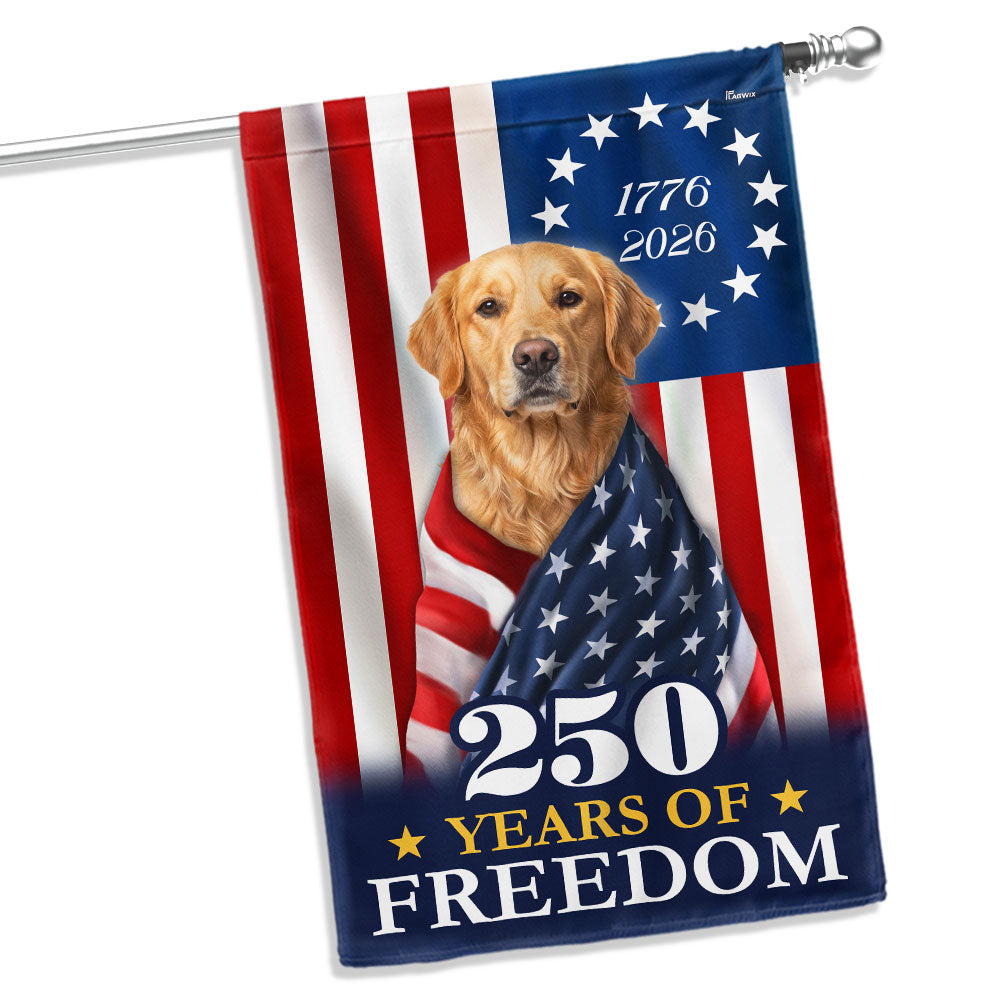 Flagwix Patriotic Dog American Flag, Golden Retriever 250 Years Flag