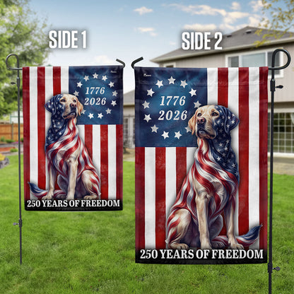 Patriotic Labrador Retriever American Flag, 250 Years of Freedom Dog Flag