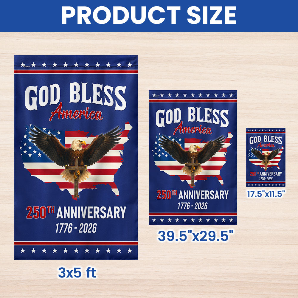 Patriotic Christ 250th Anniversary American Flag, God Bless 1776–2026 Flag