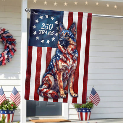 Flagwix Patriotic Dog Garden Flag, 250 Years German Shepherd Betsy Ross Flag Decor