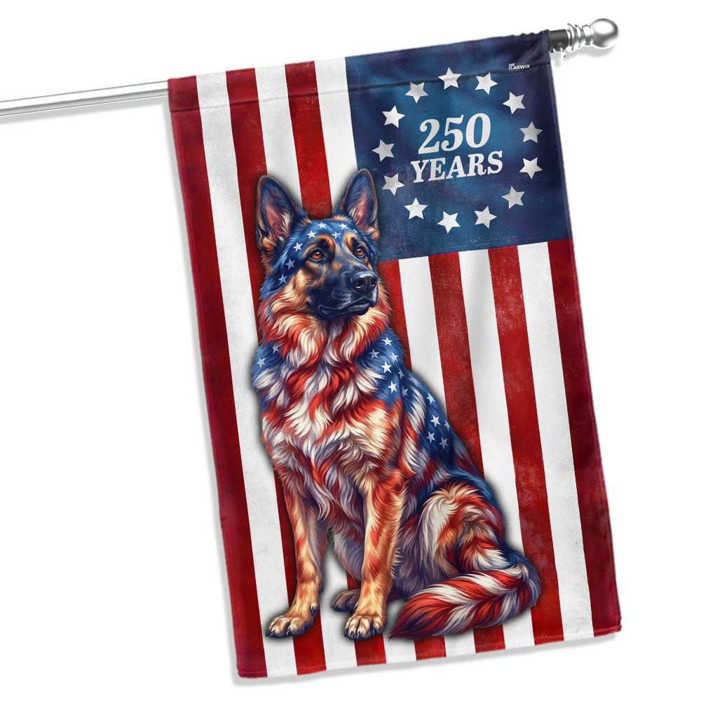 Flagwix Patriotic Dog Garden Flag, 250 Years German Shepherd Betsy Ross Flag Decor