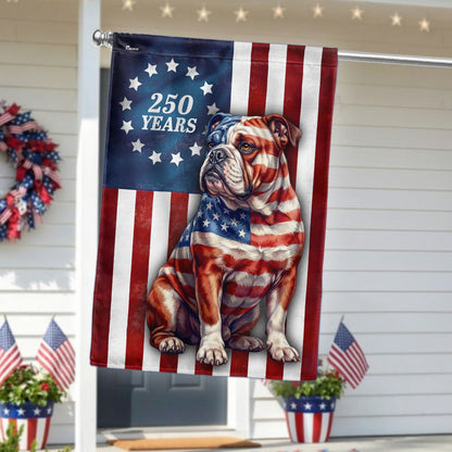 Flagwix Patriotic Bulldog Garden Flag, 250 Years Betsy Ross Flag Decor for Dog Lover