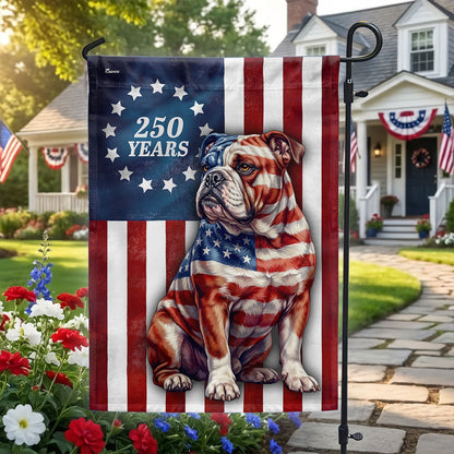 Flagwix Patriotic Bulldog Garden Flag, 250 Years Betsy Ross Flag Decor for Dog Lover