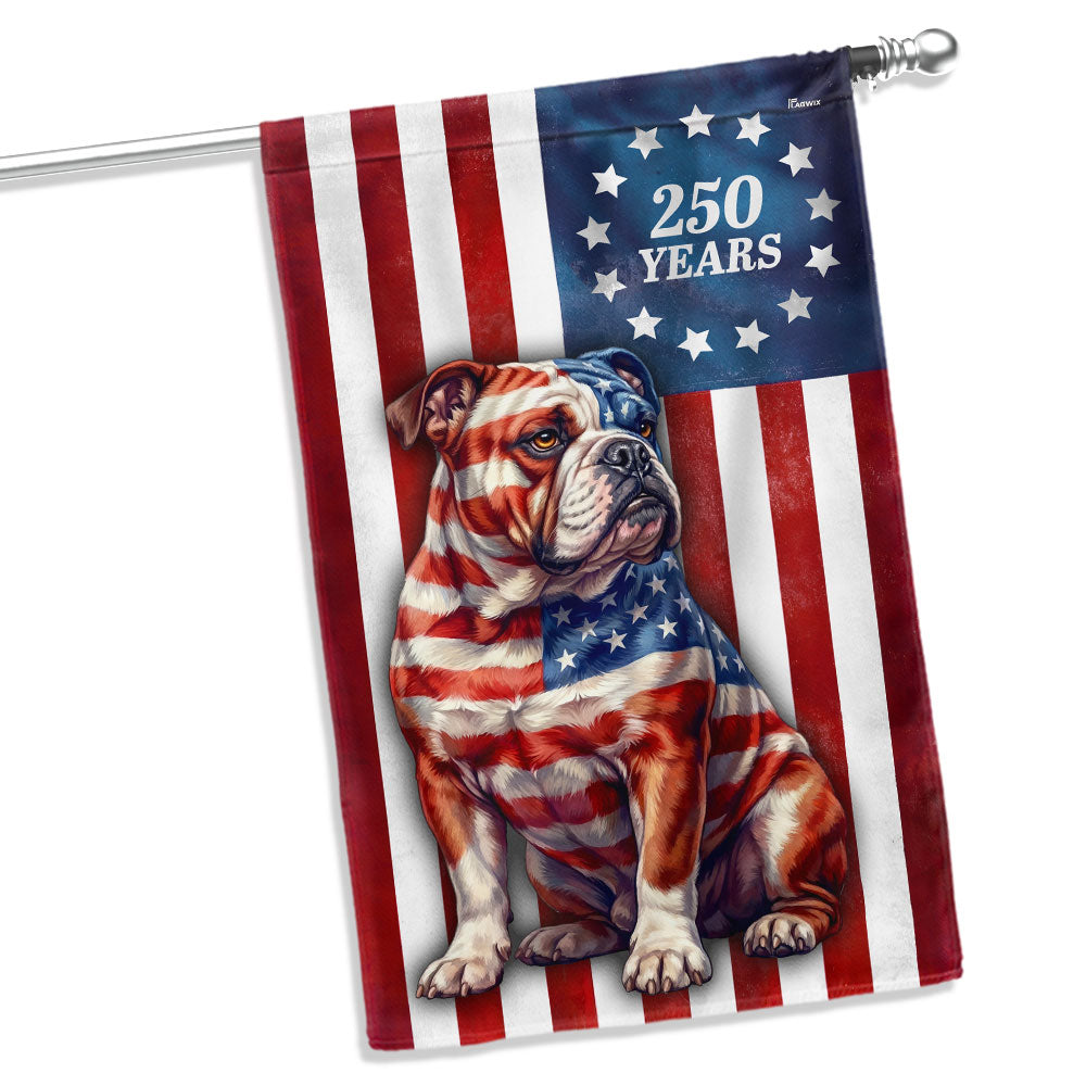 Flagwix Patriotic Bulldog Garden Flag, 250 Years Betsy Ross Flag Decor for Dog Lover