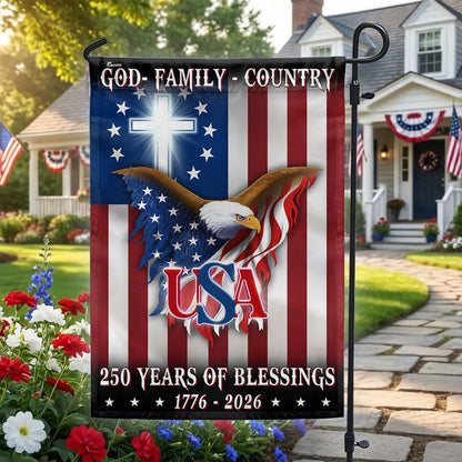 250 Years of Blessing 1776 2026 Flag, USA Patriotic Christian Flag Decor