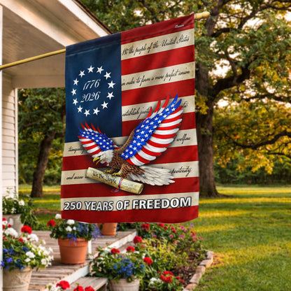 250 Years of Freedom Flag, We The People Patriotic 1776 2026 Flag Decor