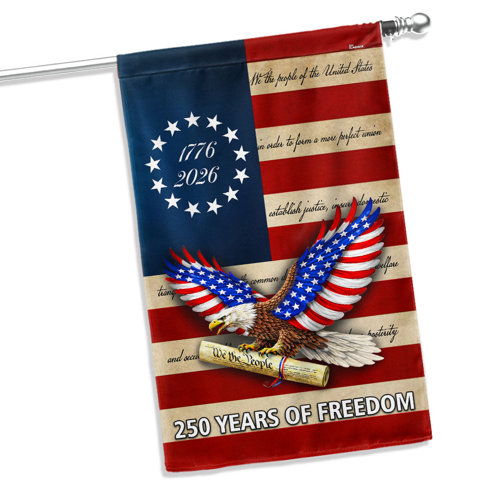 250 Years of Freedom Flag, We The People Patriotic 1776 2026 Flag Decor