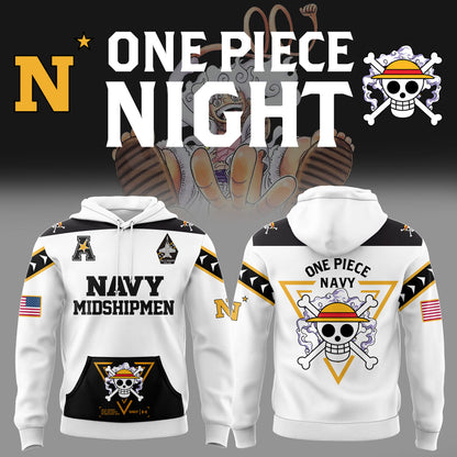 Special 2025 Jolly Rogers Navy Midshipmen Baseball Hoodie x One Piece Night