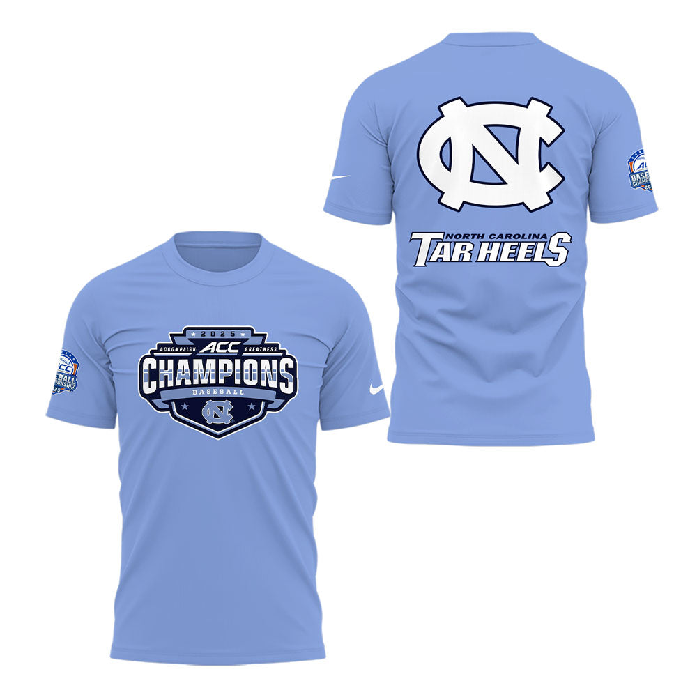 North Carolina Baseball x 2025 ACC Baseball Champions T-Shirt - North Carolina Tar Heels Shirt NC 02