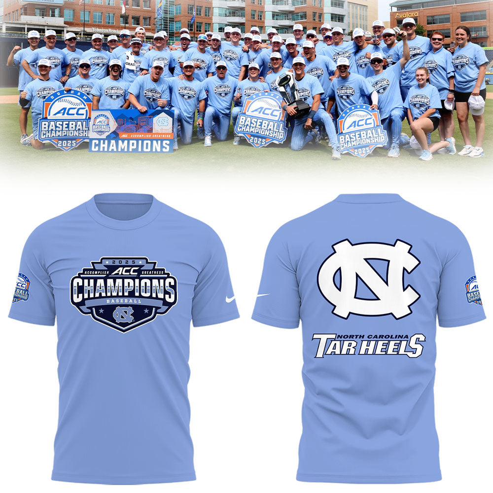 North Carolina Baseball x 2025 ACC Baseball Champions T-Shirt - North Carolina Tar Heels Shirt NC 02